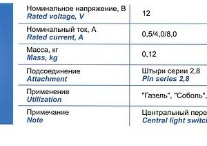 2003.3769 Центральный переключатель света Газель, Соболь (новая панель)